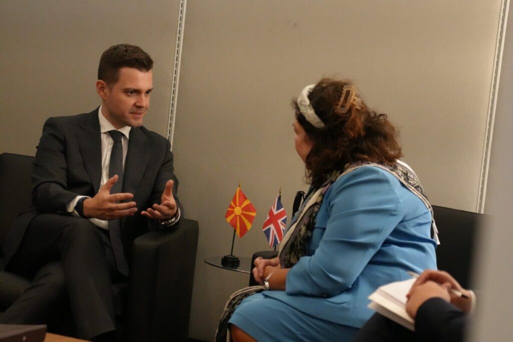 Муцунски на средба со специјалната пратеничка на Обединетото Кралство за Западен Балкан, Карен Пирс